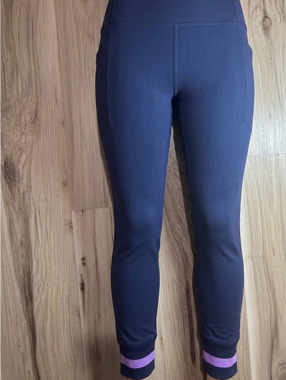 Athleta Summit Tight 7/8 Light Leggings Navy Pocket Colorblock Women’s Small